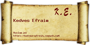 Kedves Efraim névjegykártya